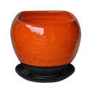 タルト植木鉢・カクマル・パーシモン22・釉薬陶器